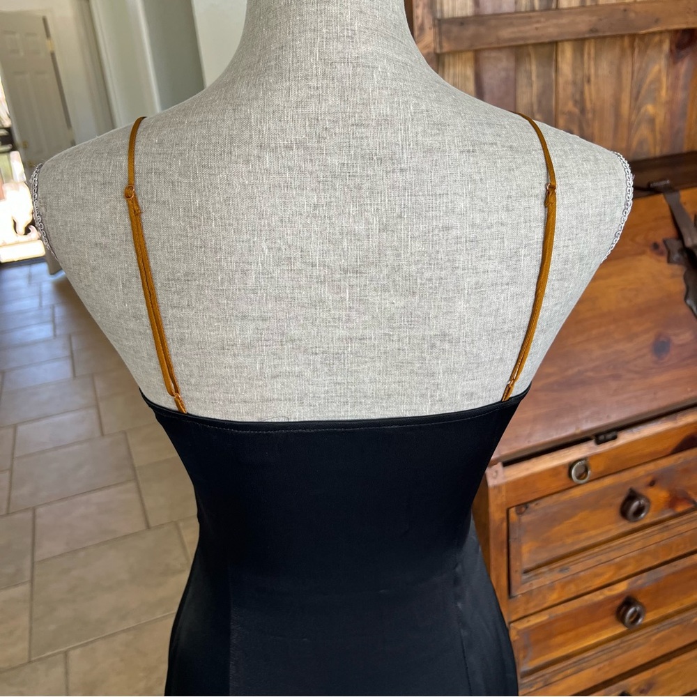 Scotch & Soda Satin Slip Dress Black Gold XS - Picture 7 of 17
